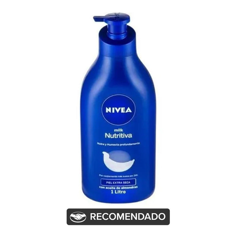 Nivea Milk Nutritiva Crema Corporal 1 L Nutrición Para Piel Extra Seca