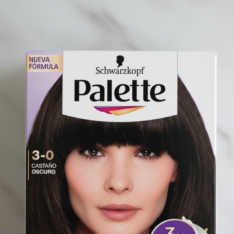 Tinte Para Cabello Palette 3-0 Castaño Oscuro 2 Pzs De 50ml 3-0 Castaño Oscuro