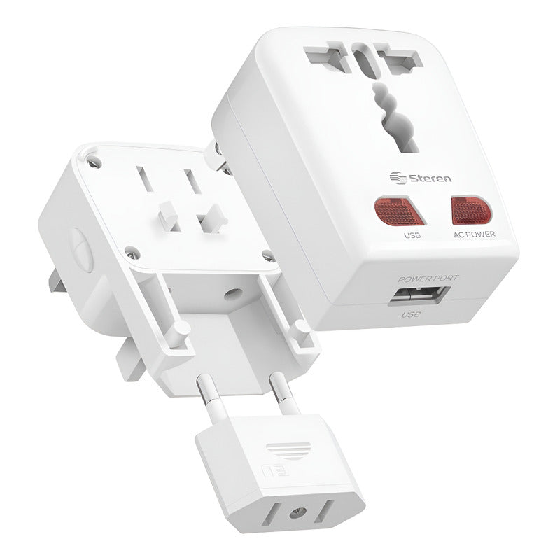 Adaptador Universal De Contactos Con Cargador Usb | 905-138