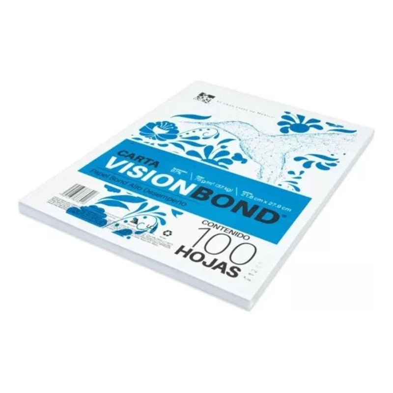 Papel Bond Carta Copamex Vision Bond Paq 100 Hojas Blancas Color Blanco