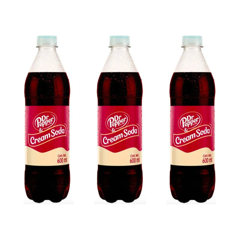 Refresco Dr Pepper Sabor Cream Soda 6 Piezas De 600ml