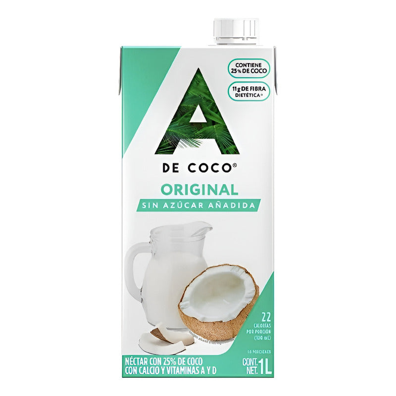 A De Coco Original Nectar De Coco Sin Azucar 6 Pz De 1 Litro