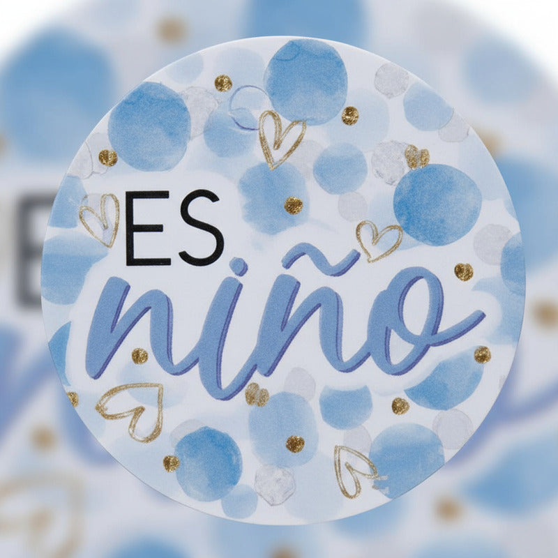 Tarjetas Para Baby Shower Es Niño De 3.5x3.5cm 24 Piezas Azul