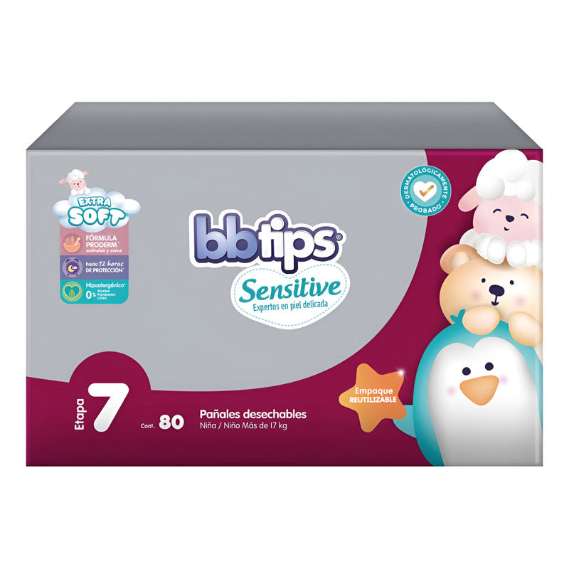 Pañal Autoajustable Bbtips Baby Up Talla 7 Xxg Unisex 160 Pz Extra Extra Grande (xxg) Sin Género
