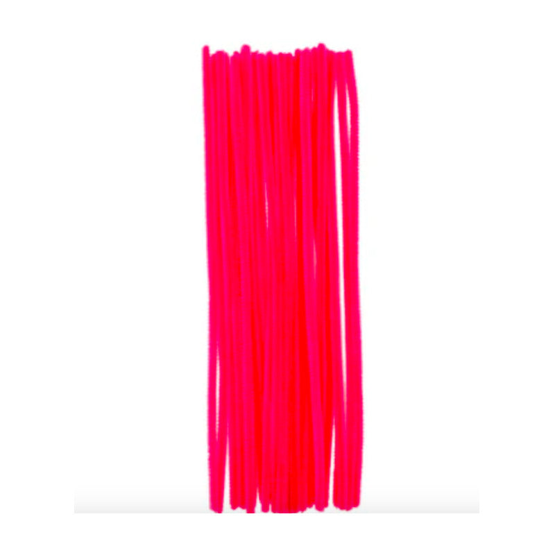 Limpia Pipas Chenille Terciopelo Color Rosa 30cm 200pz