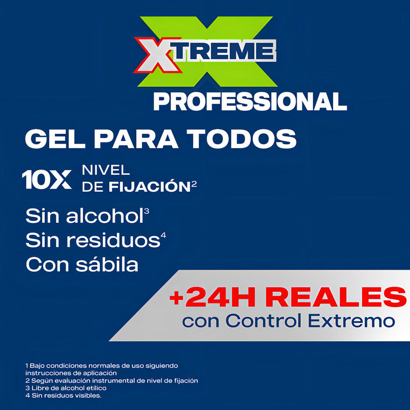 Xtreme Gel Para El Cabello, Professional, 1000g, Fijador, Sin Residuos, Sin Alcohol, A Base De Agua.