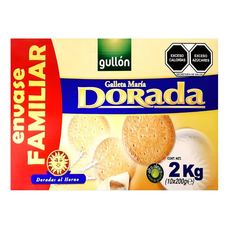 Galletas Marías Doradas Gullón Pack 10 Paquetes De 200 G (2 Kg) Sabor Vainilla Sin Sal Añadida