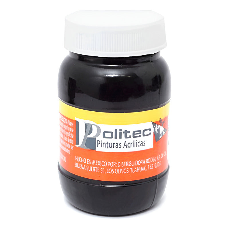 Pintura Acrílica Politec 302 Negro Intenso 1 Pieza 100 Ml Negro