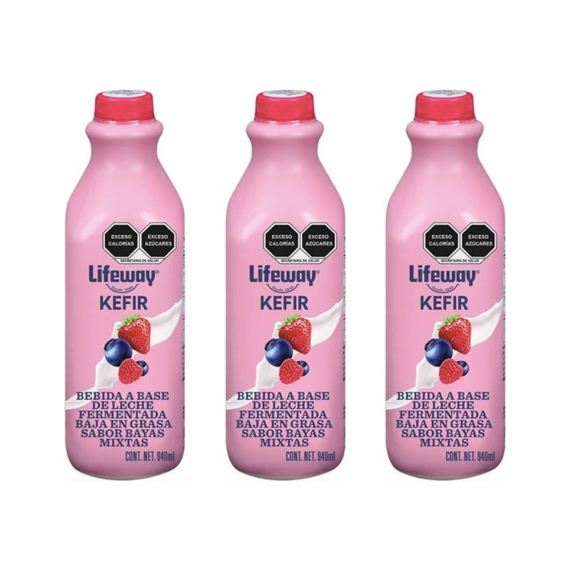 Bebida Lifeway Kefir Sabor Bayas Mixtas 6 Piezas De 946ml