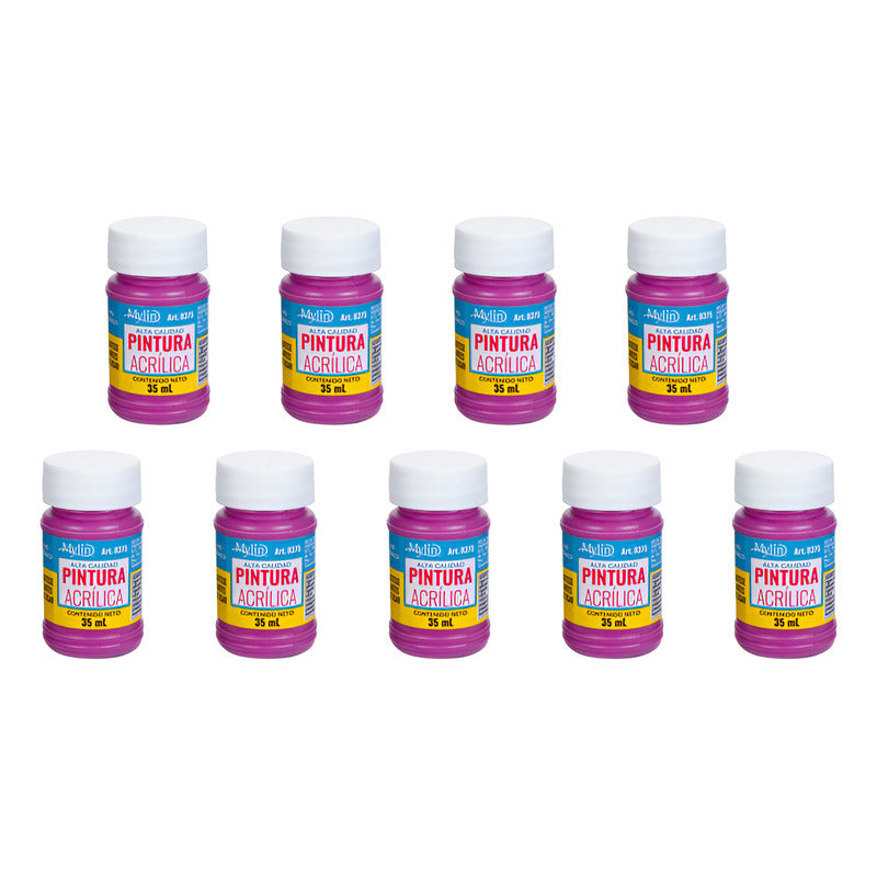Pintura Acrílica Alta Calidad Color Uva 9 Pz De 35ml Uva