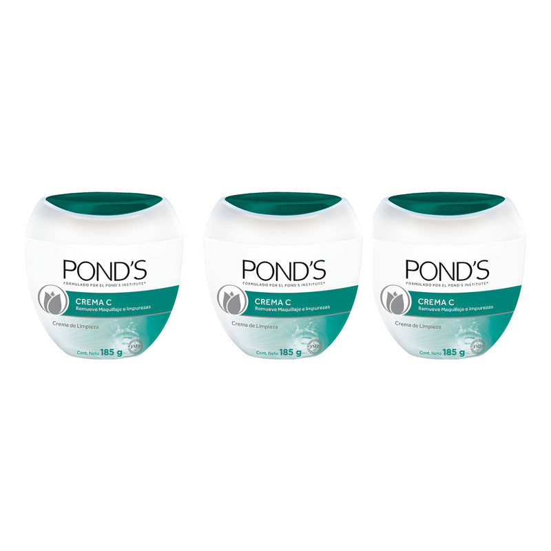 Crema De Limpieza Facial Desmaquillante Pond's C 185g (3pza)