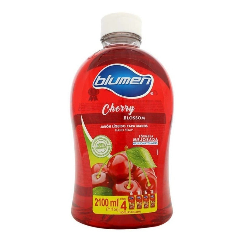 Jabón Líquido Para Manos Blumen Cherry 2100 Ml 2 Pzs Ipg