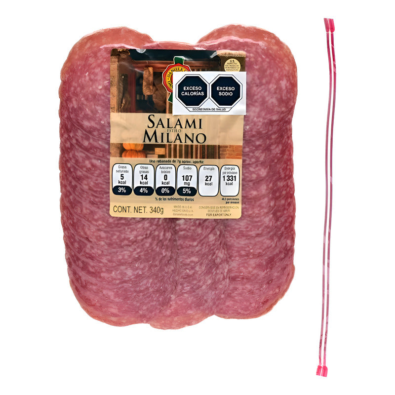 Salami Estilo Milano Ahumado 340g Daniele Cerdo Crudo