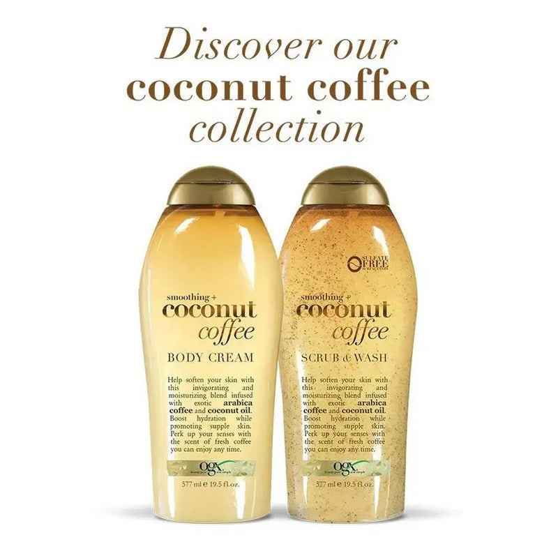 Ogx Crema Corporal Suavizante Con Coco Y Café, Fragancia Coco-café, 577ml
