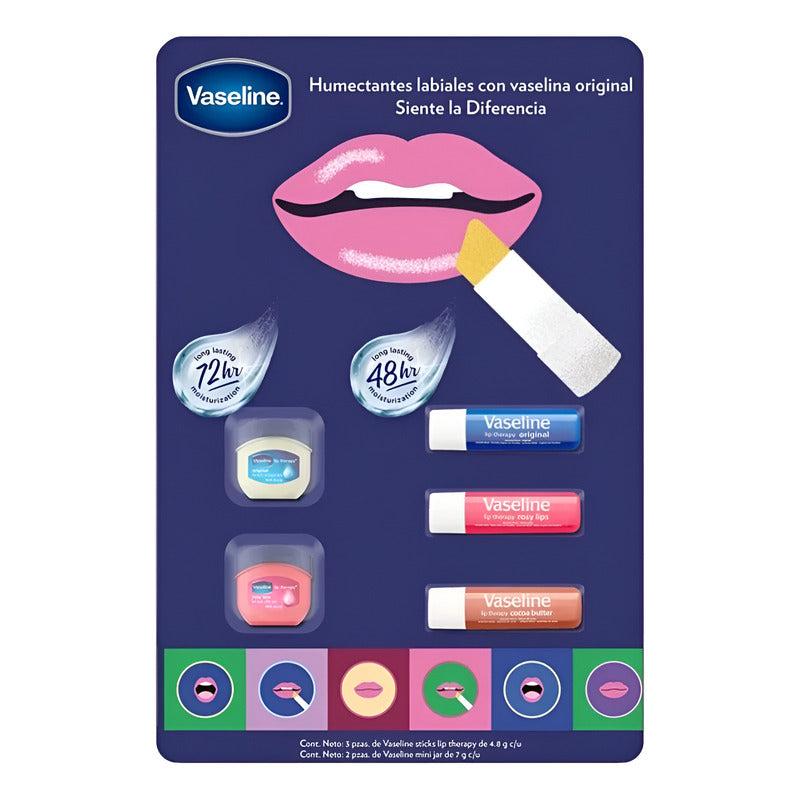 Bálsamo Labial Vaseline Kit Con 5 Piezas