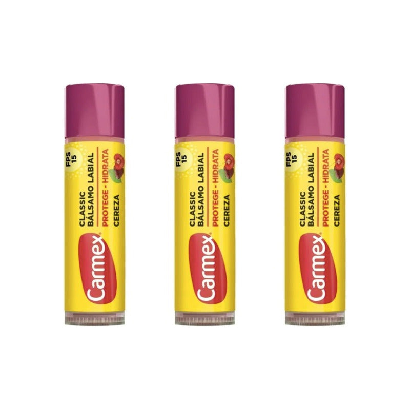 Protector Labial Carmex Fps 15 Sabor Cereza 6 Pzas De 4.25gr