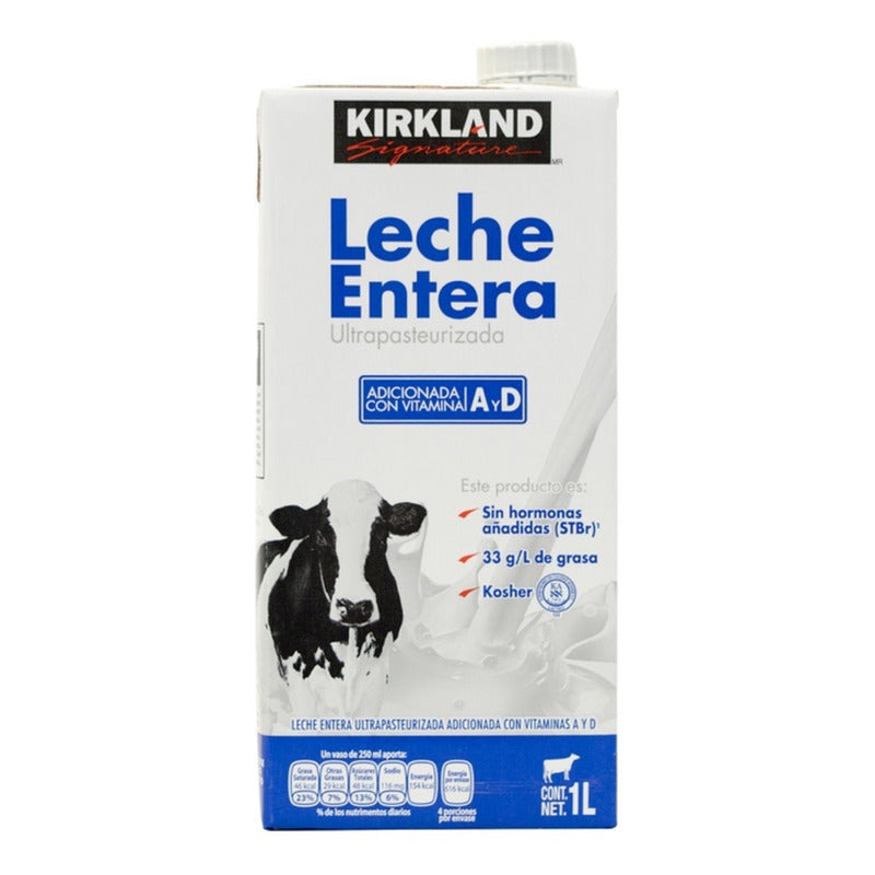 Leche Entera, Kirkland Signature 12 Piezas De 1l Ts