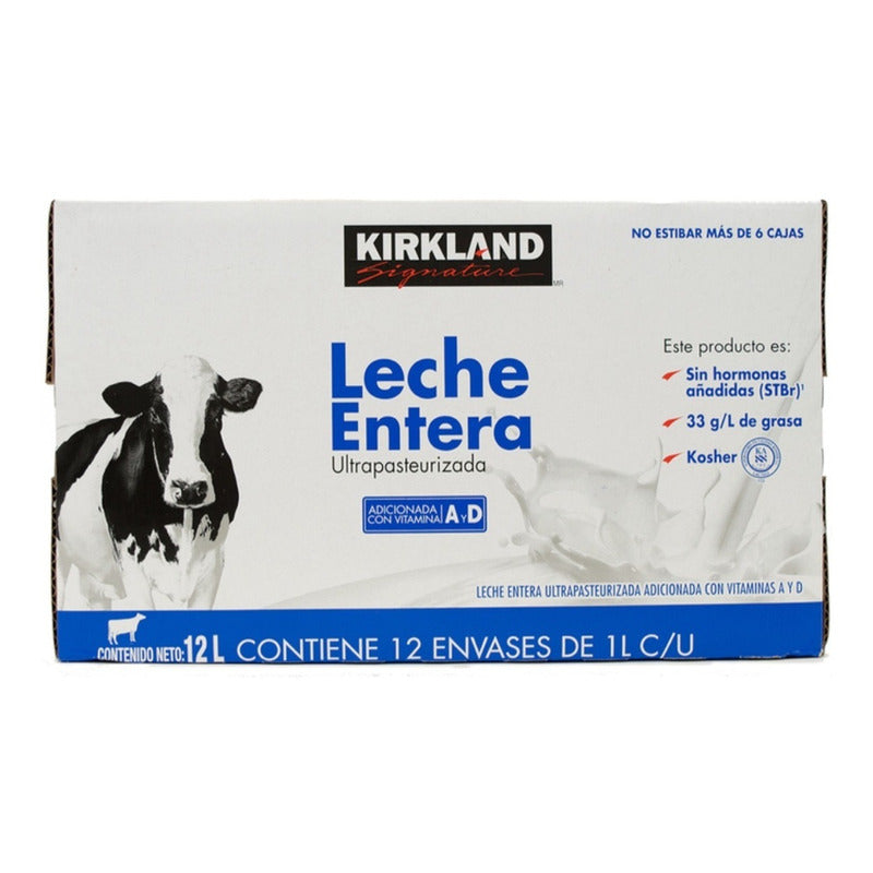 Leche Entera, Kirkland Signature 12 Piezas De 1l Ts