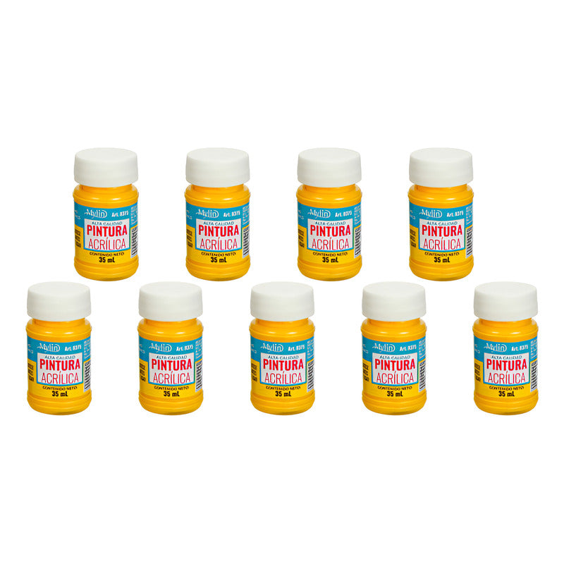 Pintura Acrílica Alta Calidad Color Mostaza 9 Pz De 35ml Mostaza