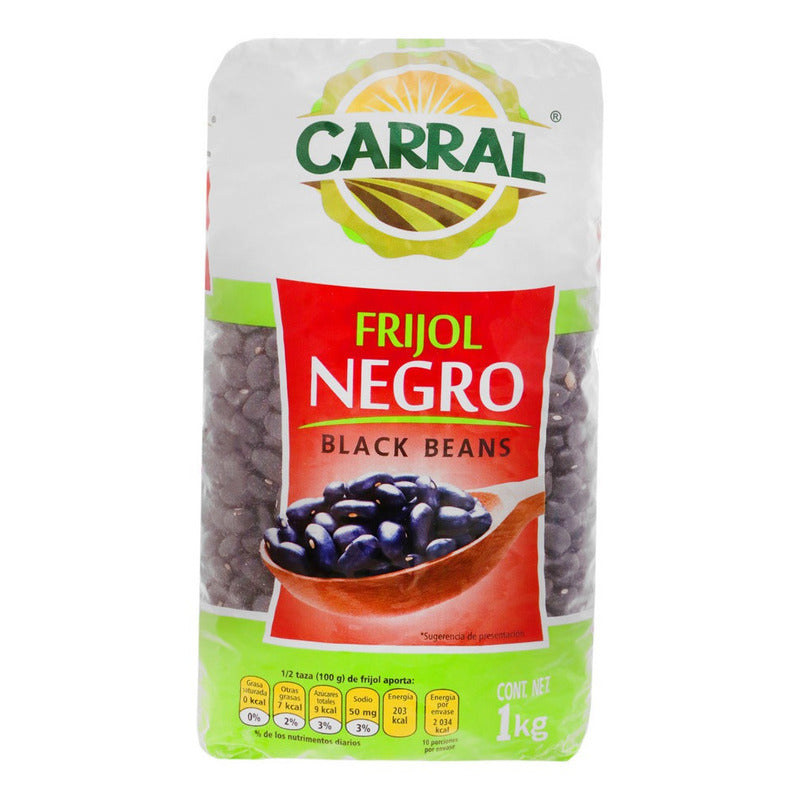 Frijol Negro Carral 1kg (4piezas)