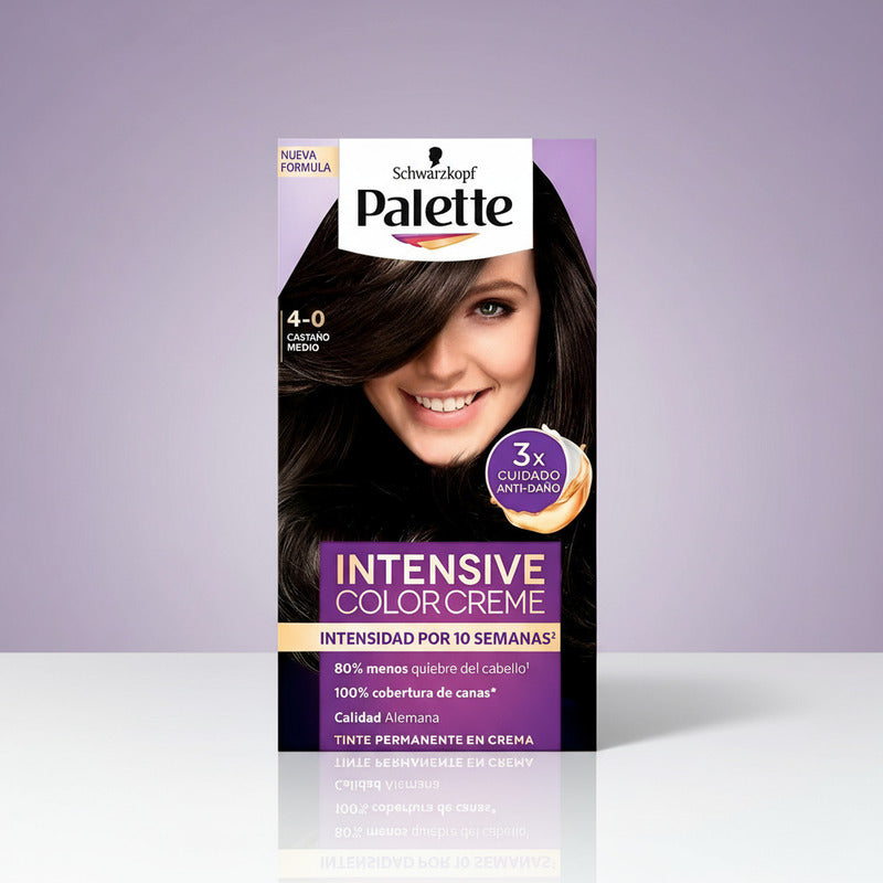 Tinte Para Cabello Palette 4-0 Castaño Medio 2 Pzas De 50ml 4-0 Castaño Medio