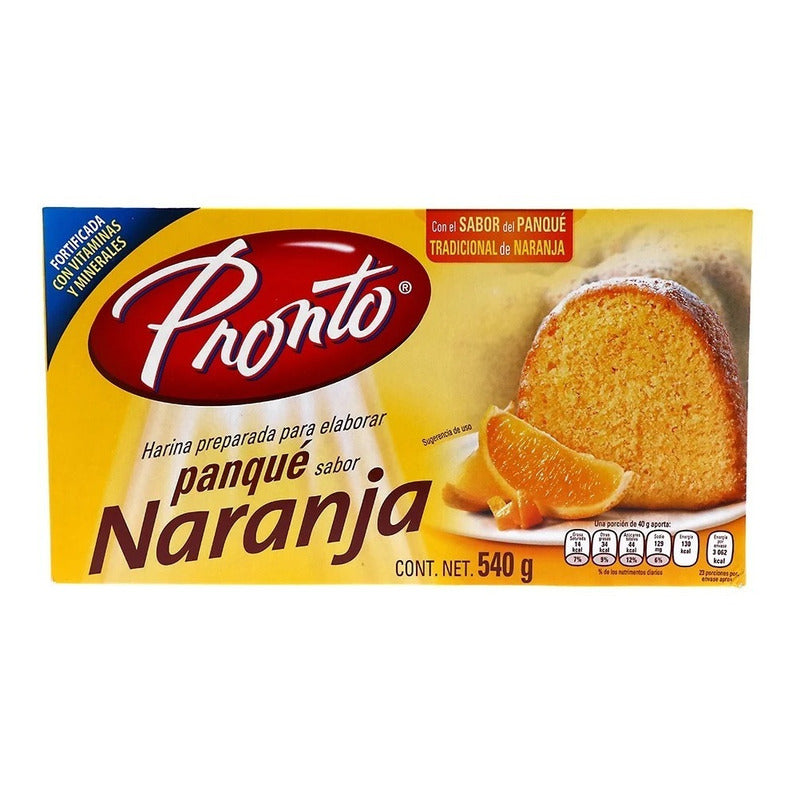 Harina Para Pastel De Naranja Pronto 540g (3piezas)