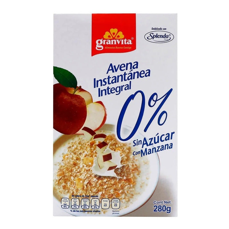 Avena Instantanea Manzana 0% Azucar Granvita 280gr 3pack Ipg