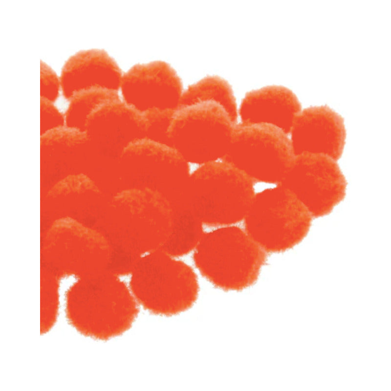 Mercería Pom Poms De 19mm Color Naranja 3 Paq De 100pz