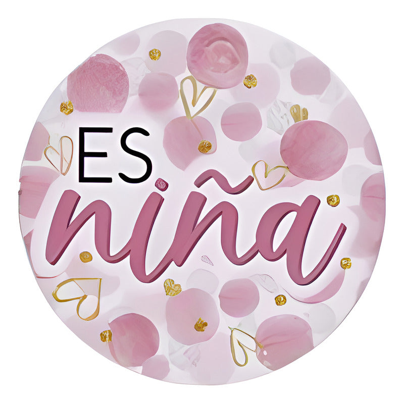 Tarjetas Para Baby Shower Es Niña De 3.5x3.5cm 24 Piezas Rosa