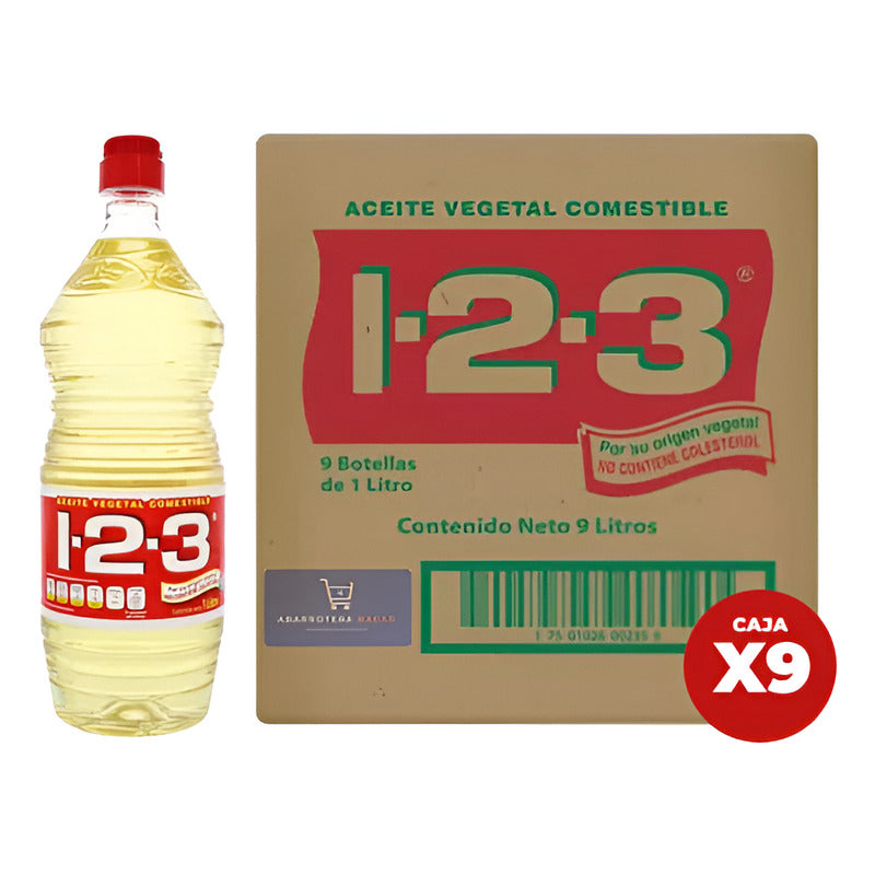 Caja De Aceite Comestible 123 ( 9 Pzs De 1l