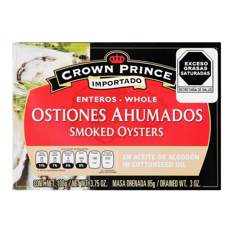 Ostiones Ahumados  Crown Prince Enteros 6 Pzas De 106 G