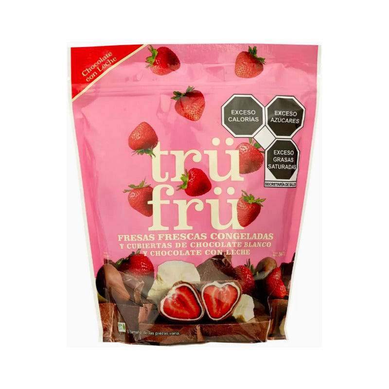 Fresas Cubiertas En Chocolate De Leche Y Blanco Trü Frü 567g