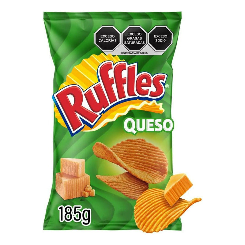 Papas Sabritas Ruffles Sabor Queso 185 G (3 Piezas)